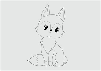 Cute Fox Sitting illustration