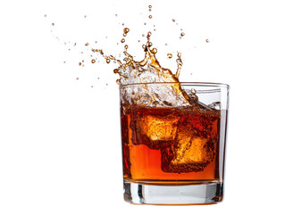 Drinking splashing beverage action home bar high-quality image bright lighting close-up view cutout background