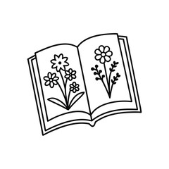 open book with flowers