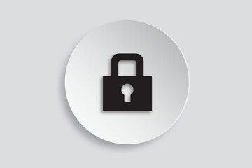Lock icon on white circular background, symbolizing security, privacy, or restricted access.