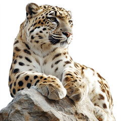 Fototapeta premium snow leopard isolated on white