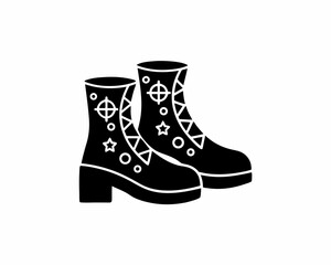 creative details Witch Boots Icon Vector Illustration