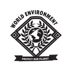 Obraz premium world environment day vector logo design
