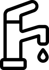Water tap vector line icon