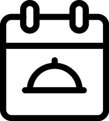 Food delivery schedule in outline icon.