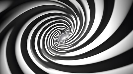 Fototapeta premium Black and white circular lines in the center of the screen, glowing with a light effect, against a white background, with a symmetrical composition, from a top-down perspective, 