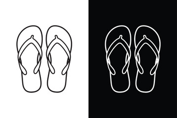 Flipflops vector icon design vector on White Background ,Vector Art Illustration on white background.	