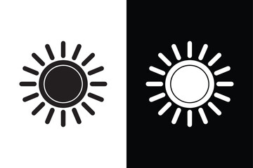 Sun vector icon design vector on White Background ,Vector Art Illustration on white background.	