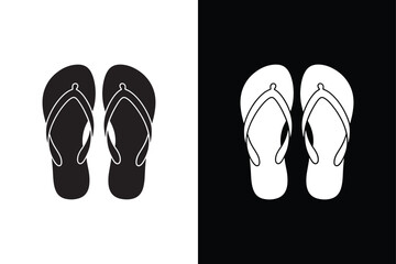 Flipflops vector icon design vector on White Background ,Vector Art Illustration on white background.	