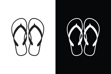 Flipflops vector icon design vector on White Background ,Vector Art Illustration on white background.	
