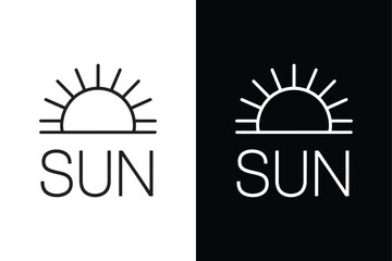 Sun vector icon design vector on White Background ,Vector Art Illustration on white background.	