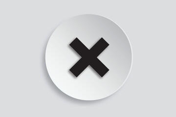 Close or cancel button icon with X shape in clean flat UI style for interface.