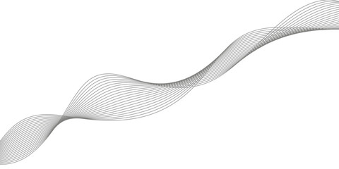 Fototapeta premium abstract Grey wave line background on white background. 