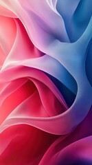 Colorful silk fabric draping softly in shades of pink, purple, and blue creates a mesmerizing abstract pattern in soft lighting