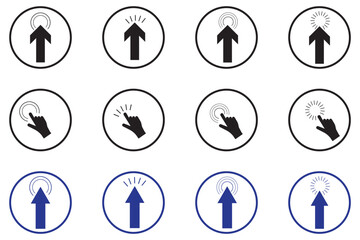 Set of Cursor icons click, vector icons. Mouse click cursor set. Hand Cursor. Click icon. Mouse pointer set. Arrow cursor. eps 10 