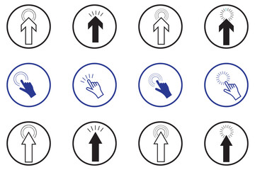 Set of Cursor icons click, vector icons. Mouse click cursor set. Hand Cursor. Click icon. Mouse pointer set. Arrow cursor. eps 10 