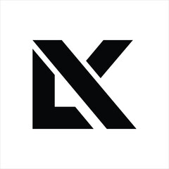 Friendly Flat Logo Design with Letter Lk or Kl Monogram