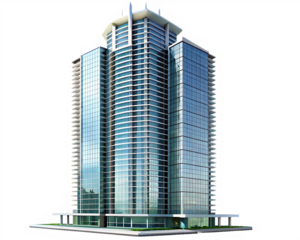 modern skyscraper isolated on white background PNG. GENERATIVE AI