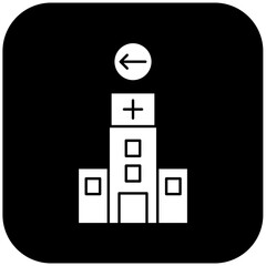 
hospital icon design arrow left
