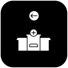 
hospital icon design arrow left