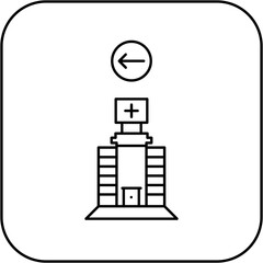 
hospital icon design arrow left