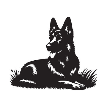 recommend clip art: Vector silhouette of a German Shepherd , Dog illustration, Dog art, Dog drawing, Pet Animal Silhouette