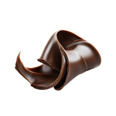 Chocolate curl with a glossy finish, elegantly spiraled
