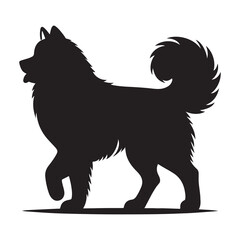 Vector silhouette of a dog, Dog illustration, Dog art, Dog drawing, Pet Animal Silhouette.	