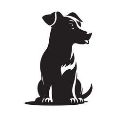 Vector silhouette of a dog, Dog illustration, Dog art, Dog drawing, Pet Animal Silhouette.	
