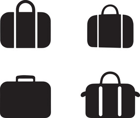 Four Solid Black Travel Bags/Suitcases