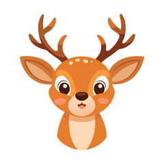 happy deer face with antlers