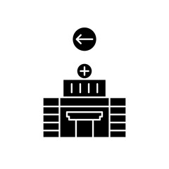 
hospital icon design arrow left