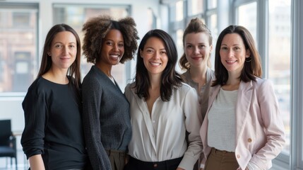 Obraz premium The smiling diverse women team