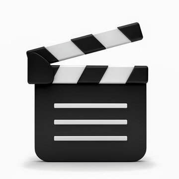 Black and white movie clapperboard for film production concept