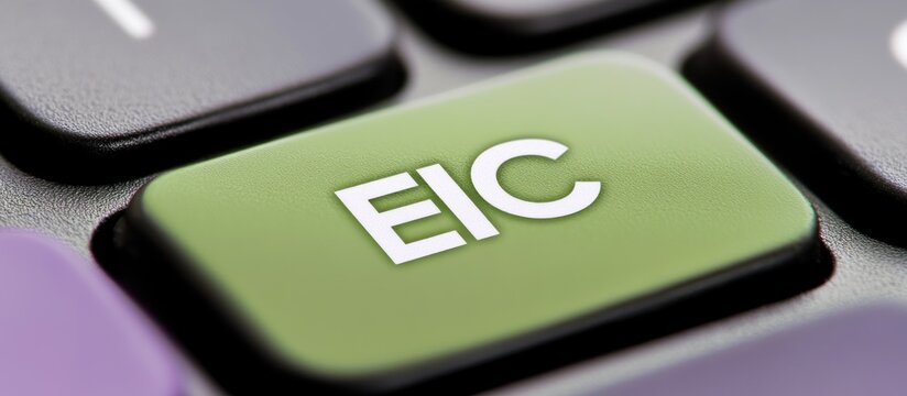 Close-up of keyboard key with EIC.