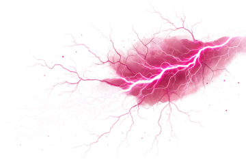 pink electricity isolated on white background PNG. GENERATIVE AI