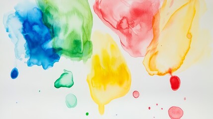 Vibrant Watercolor Abstract Painting - Colorful Fluid Art Background with Multicolor Brushstrokes
