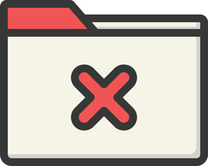 Obraz premium Reject Folder Filled Line Icon