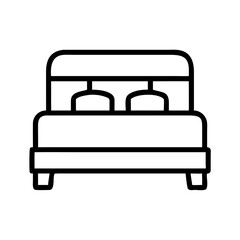 Hotel Bed with Headboard Frame Icon Design