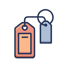 Room Key with Hanging Tag Icon Design