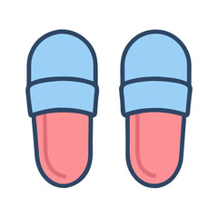 Slippers for Guest Room Comfort Icon Design