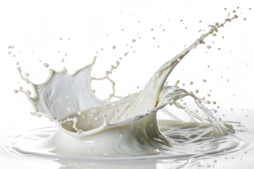 twisted milk or coconut milk splash isolated on white background PNG. GENERATIVE AI