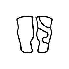 Outline Icon Of Soccer Shin Guards For Protective Sporting Equipment And Safety Gear In Vector Format