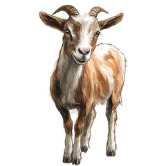 Fototapeta premium goat on a white background