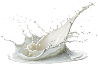 twisted milk or coconut milk splash isolated on white background PNG. GENERATIVE AI