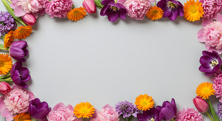 Colorful spring summer flower border | Flowers Border| Flower Background| Flower Flowers| Border Background
