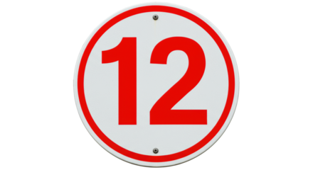 Isolated Number 12 Sign