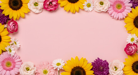 Colorful spring summer flower border | Flowers Border| Flower Background| Flower Flowers| Border Background