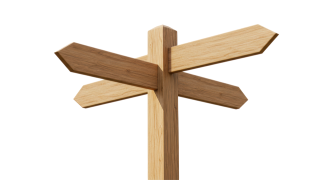 Isolated wooden signpost