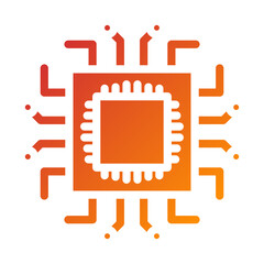 Vector Design Microprocessor Icon Style